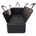 Doglike Dog Car Seat Cover for Back Seat [with Detachable Mat] (Black+Orange, L - SUVS,Medium Trucks)
