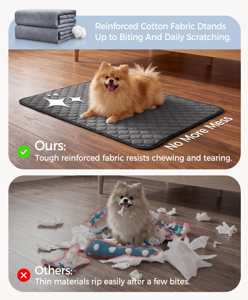 Doglike Washable Pee Pads for Dogs [Upgraded Silver-Ion Odor] – Ultra Absorbent, Leak-Proof, Non-Slip & 5-Hour Quick-Drying Reusable Puppy Training Pads for Home, Crate & Sofa, 24" x 18" (2 Pack)
